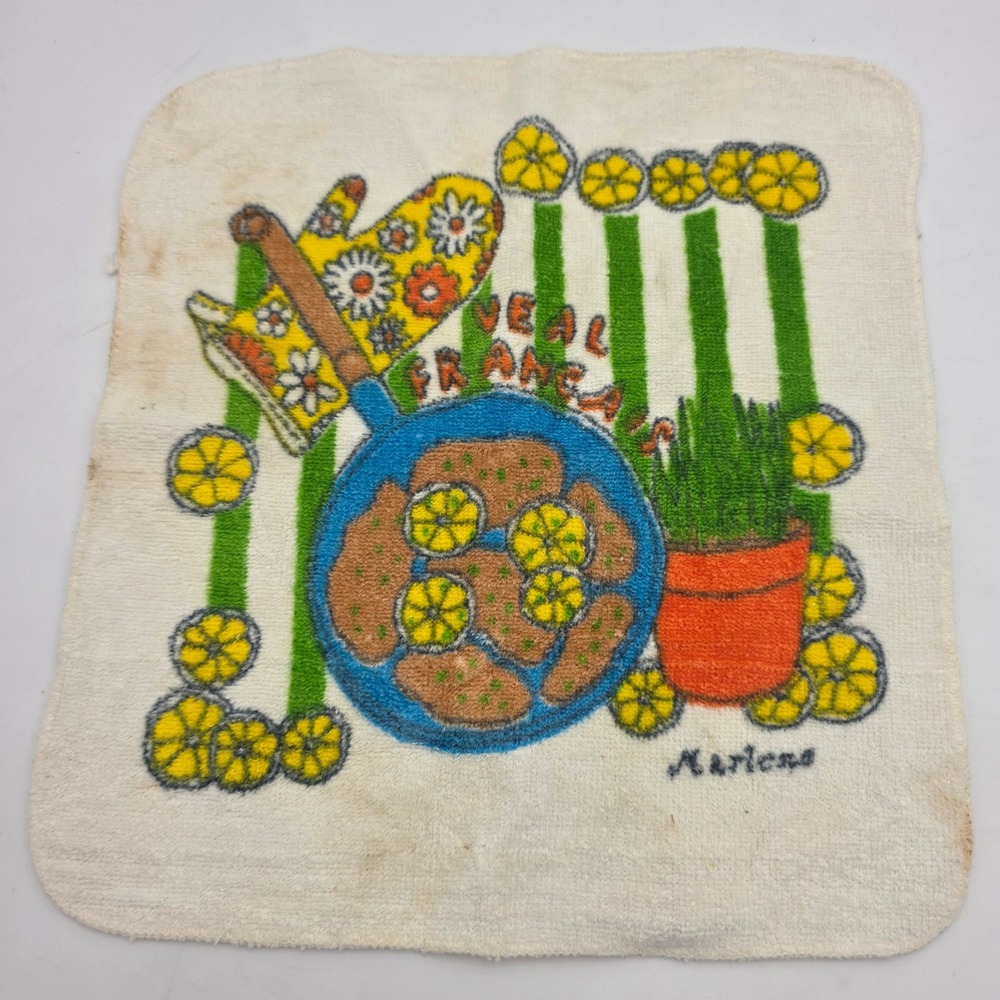 Vintage 1975 Tastemaker Marlene Veal Francais Washcloth JP Stevens Kitchen Towel